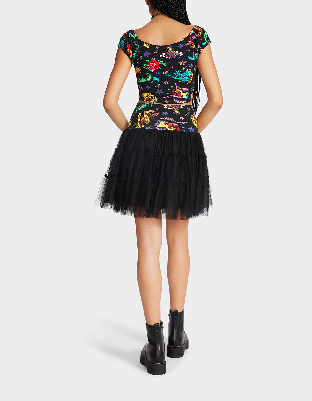 80TH BASH CROPPED PUFF SLEEVE TOP TATTOO | RE:LUV - Image 4