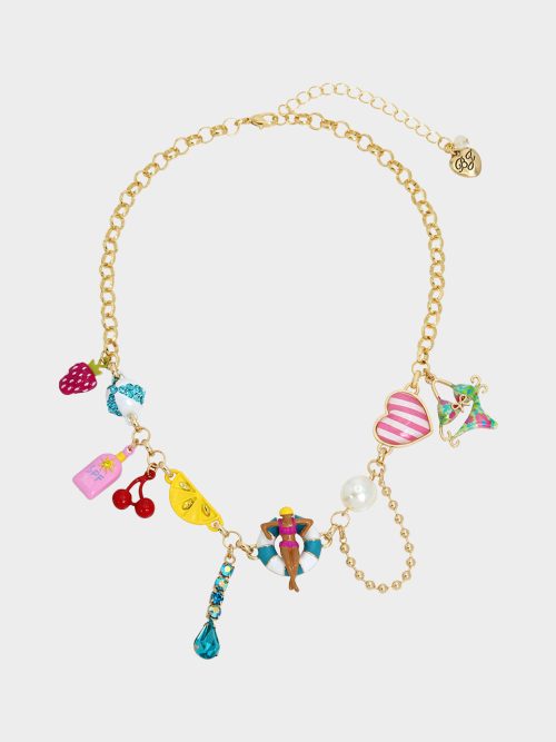 BETSEYS POOL PARTY CHARM FRONTAL NECKLACE MULTI