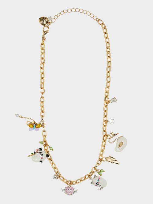 PEARL CRITTERS CHARM FRONTAL NECKLACE MULTI