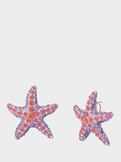 MERMAID JEWELS STARFISH STUDS PURPLE