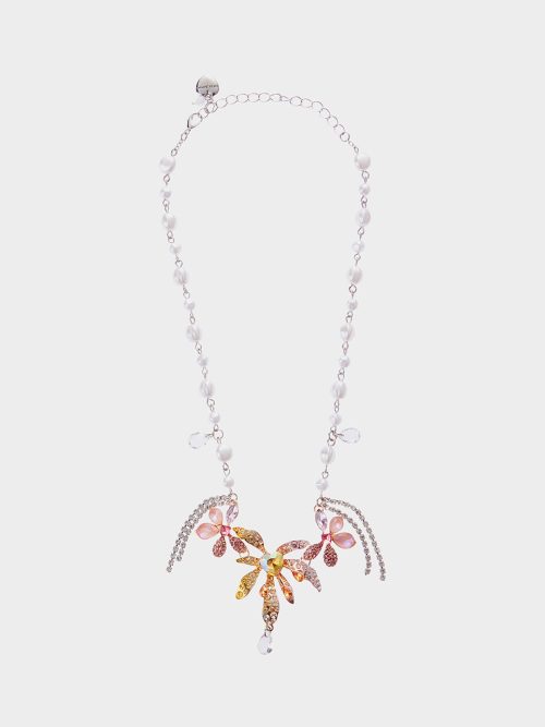 GARDEN GLAM IRIS FRONTAL NECKLACE PEARL