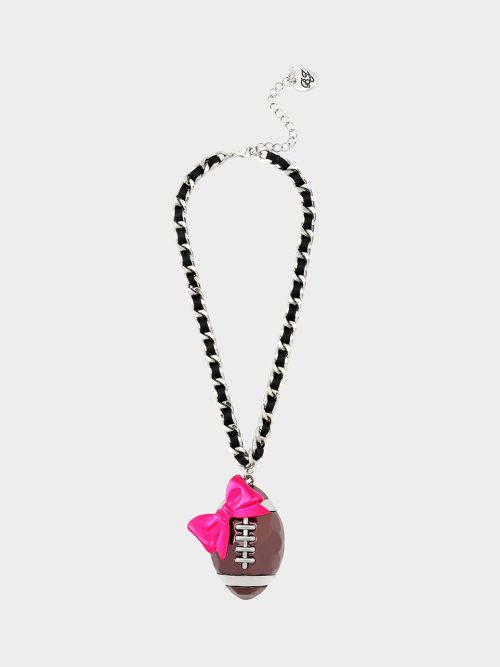 RIBBON FOOTBALL PENDANT PINK