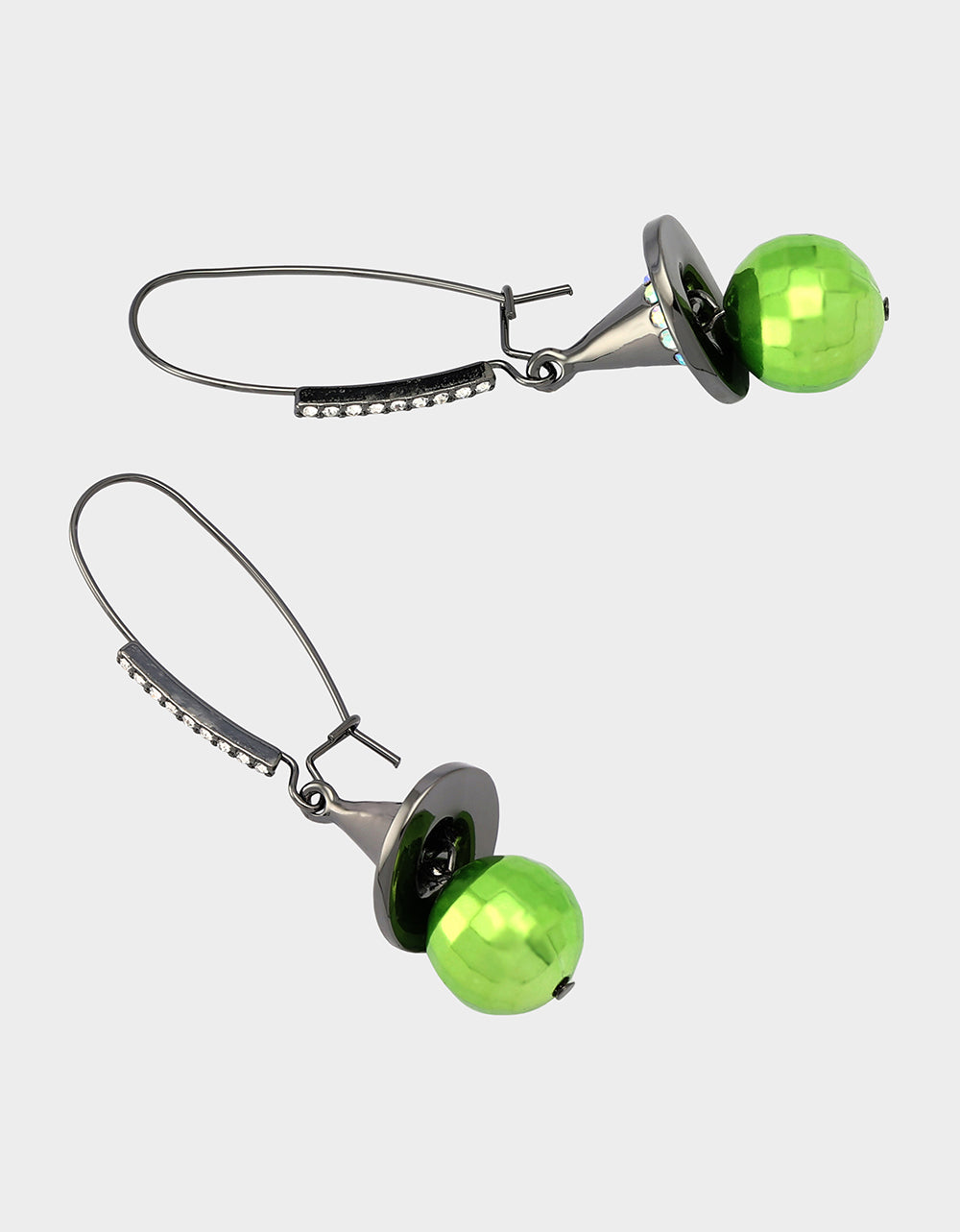 DISCO WITCH HAT DROP EARRING GREEN - Image 3
