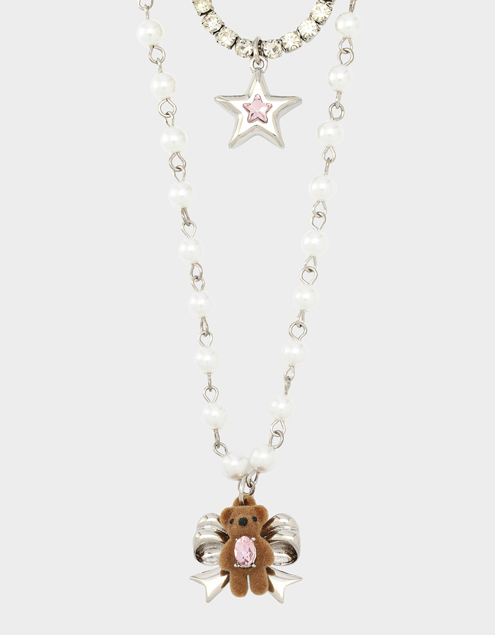 TEDDY BOW ILLUSION NECKLACE PINK - Image 3