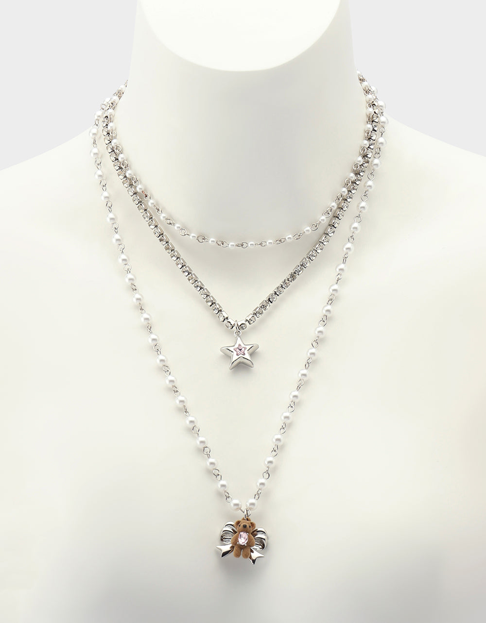 TEDDY BOW ILLUSION NECKLACE PINK - Image 2