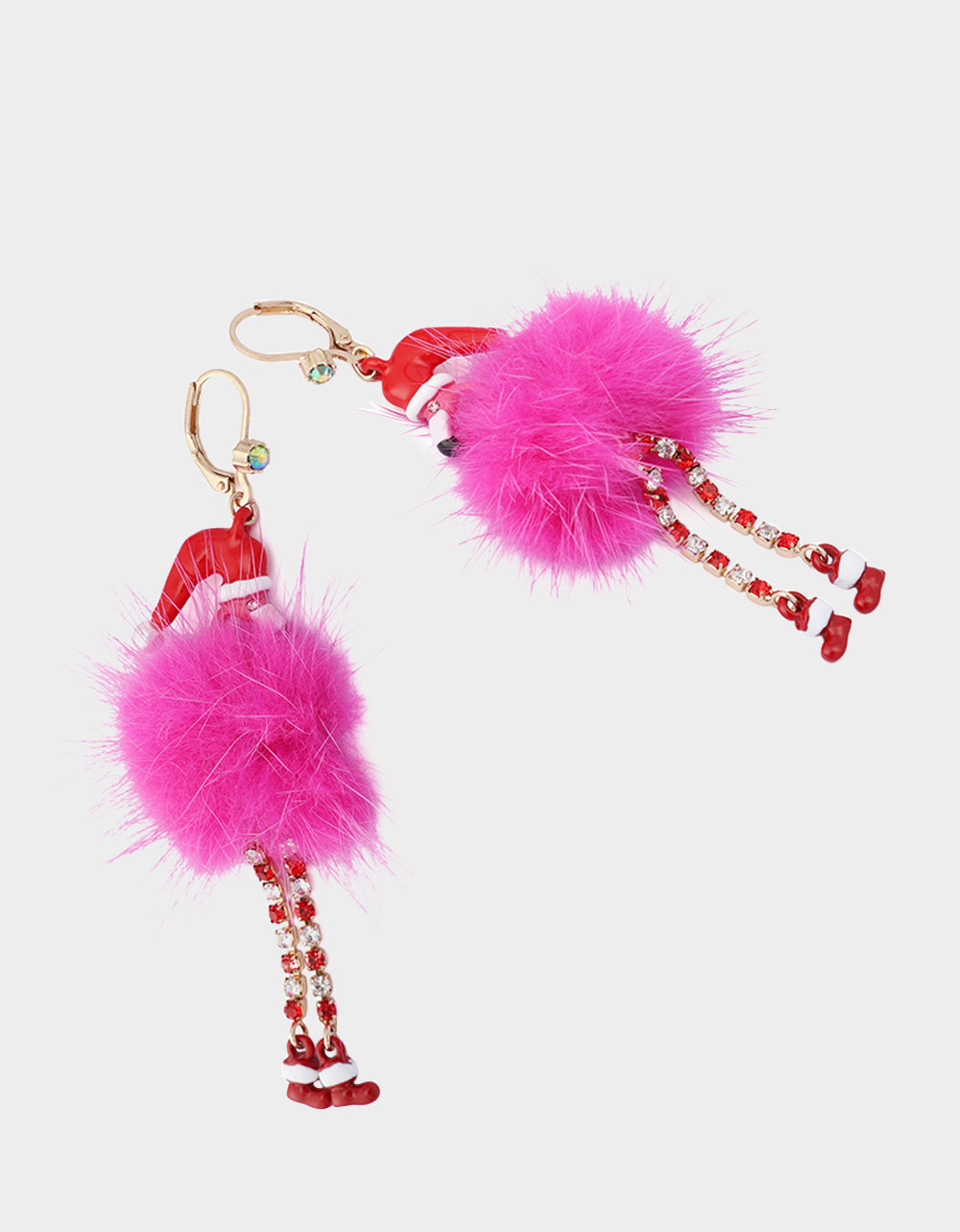 FLUFFY FLAMINGO DROP EARRINGS PINK - Image 2