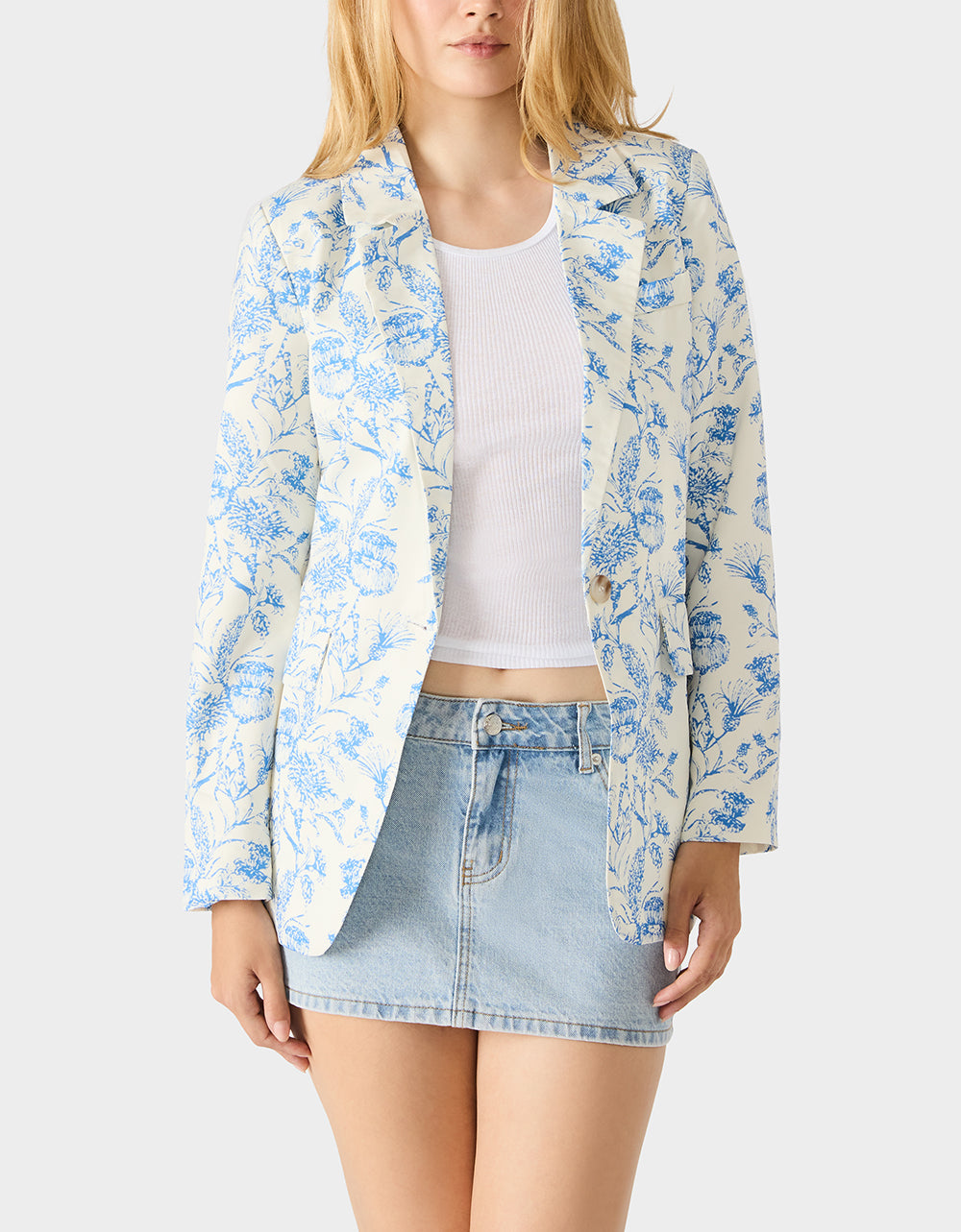 BOYFRIEND BLUE FLORAL BLAZER BLUE - Image 6