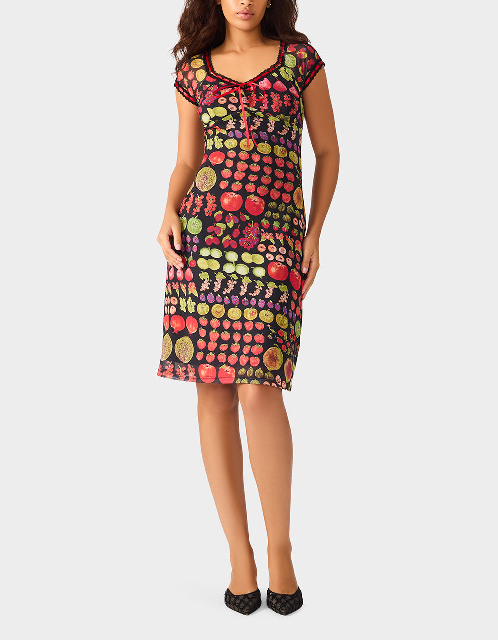 BETSEY'S FRUIT DRESS BLACK MULTI