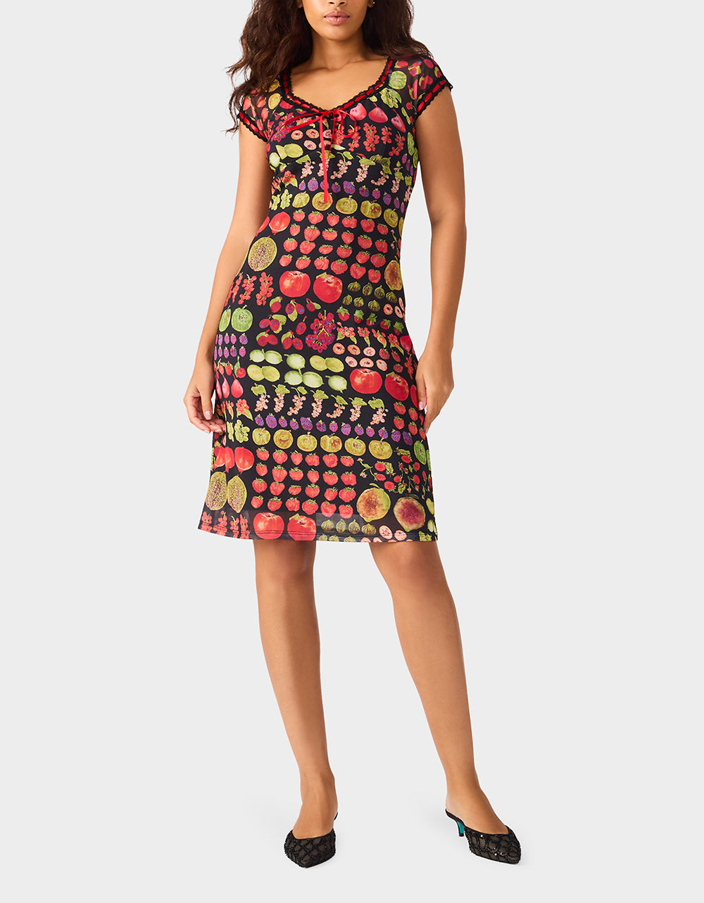 BETSEY'S FRUIT DRESS BLACK MULTI - Image 2