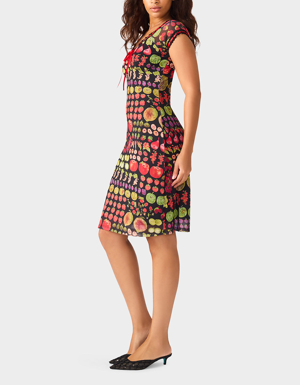 BETSEY'S FRUIT DRESS BLACK MULTI - Image 4