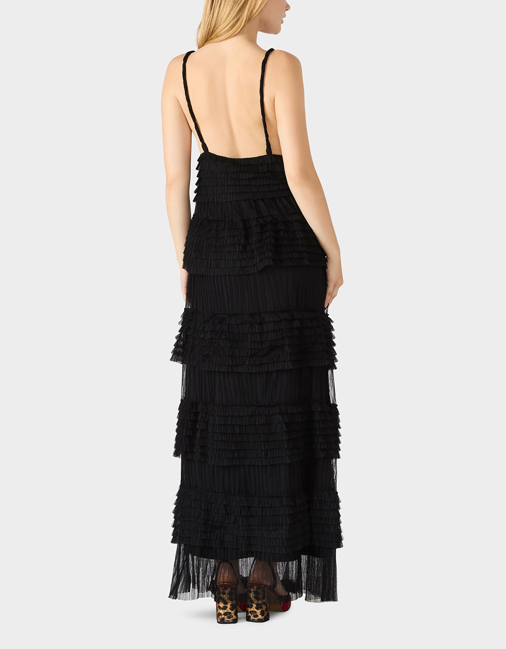 TIERED TULLE GOWN BLACK - Image 9