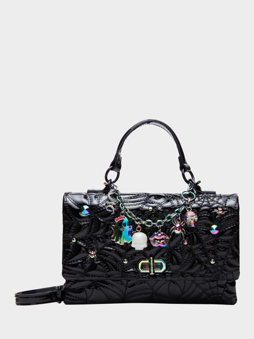 CHARMS & SPELLS CHARM BRACELET BAG BLACK PATENT