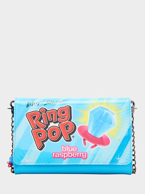 RING POP® PATENT WALLET ON CHAIN BLUE