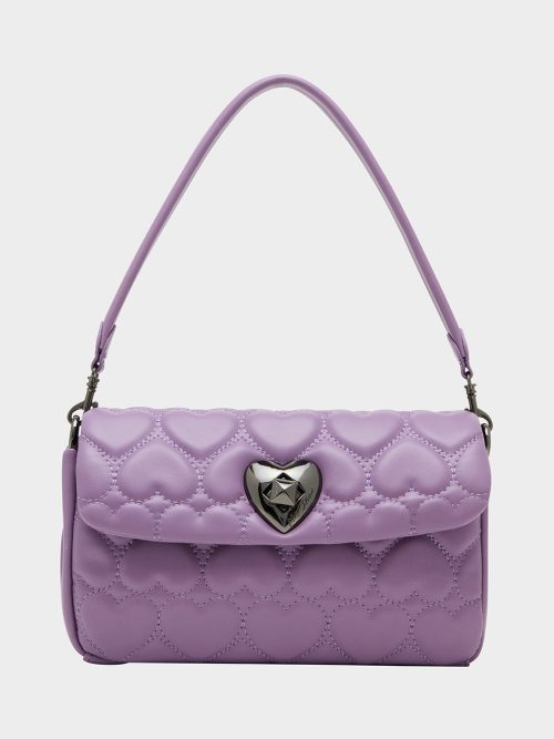 ALWAYS HEART-CORE FLAP SHOULDER BAG LILAC