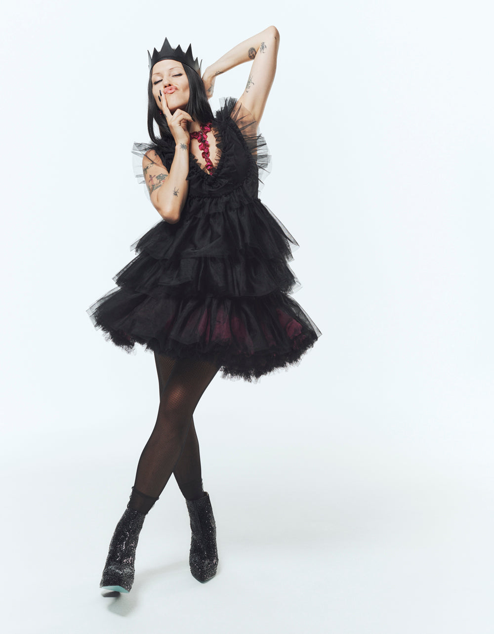 BETSEYS TIERED TULLE DRESS BLACK - Image 7